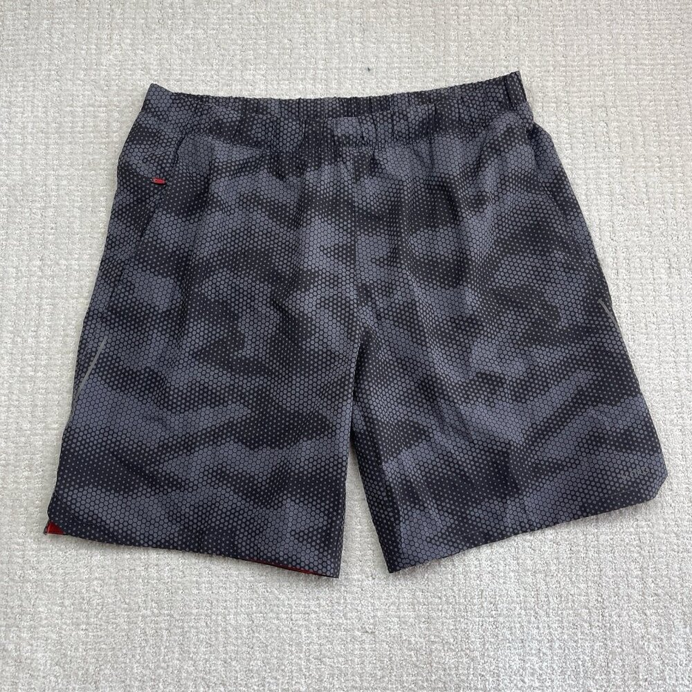 Skora QwickDry Men Running Trainning Shorts Reflectors Black / Grey Camo Sz XL